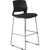 Lorell Artic Series Stack Stool Fabric Black, Foam Seat Black Back, PK2 42951